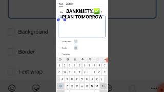 Banknifty plan 💢 tomorrow banknifty stockmarket trending shorts money [upl. by Emanuele]