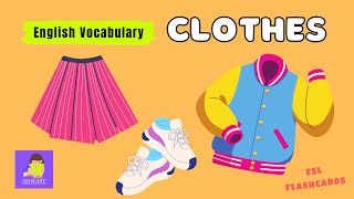 Clothes Vocabulary Flashcards English lessons for kids [upl. by Kirschner424]