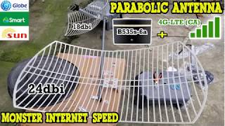 Part 1 Unboxing amp setting up Parabolic Antenna 24dbi amp 18dbi  B525s65a Smart Globe amp Sun [upl. by Eceinart889]