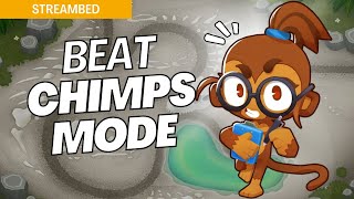 How to Beat CHIMPS Mode Hard on Streambed  BTD6 Strategy [upl. by Sucramd]