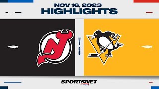 NHL Highlights  Devils vs Penguins  November 16 2023 [upl. by Nais]