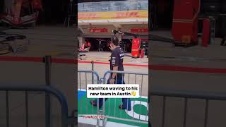 Hamilton observing his new team in Austin 👀  Formula 1 [upl. by Nahem]