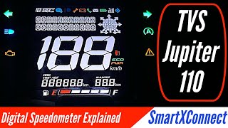 TVS Jupiter 110 SmartXconnect Digital Speedometer Features Explained  Bluetooth Connection Details [upl. by Malkah]