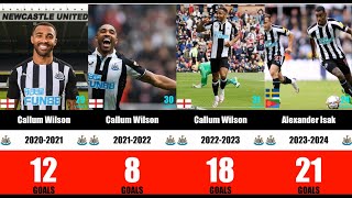 Newcastle United Top Scorers in League 19932024 ⚽ Shearer Cissé Wilson Isak Owen Martins [upl. by Aihsinyt]