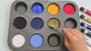 Acrylic color mixing tutorial🎨make new color with black and white🤍🖤asmr [upl. by Baudelaire]