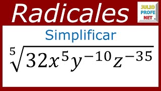 SIMPLIFICACIÓN DE EXPRESIONES CON RADICALES  Ejercicio 5 [upl. by Pudendas]