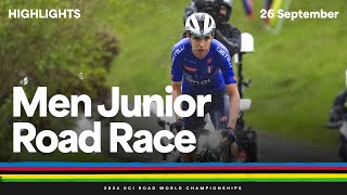 Men Junior Road Race highlights  2024 UCI Road World Championships [upl. by Borchert]