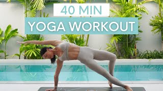 40 MIN YOGA WORKOUT  Full Body Yoga Flow For Strength amp Flexibility [upl. by Hatch]