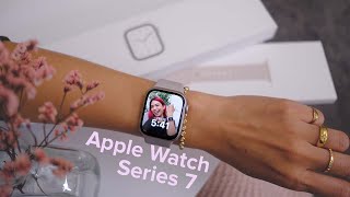 Apple Watch Series 7 STARLIGHT unboxing  impressions [upl. by Ellac390]