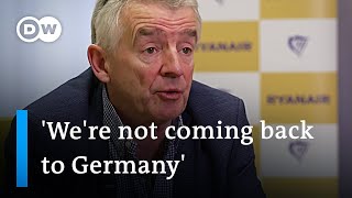 Ryanair CEO says Germany is losing out because of high airline fees  DW News [upl. by Feodora]