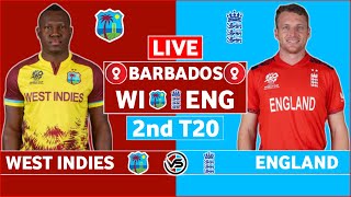 England vs West Indies 2nd T20I Live Scores  ENG vs WI 2nd T20I Live Scores amp Commentary [upl. by Ellehcit274]