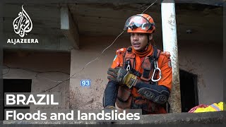 Bolsonaro surveys damage as Brazil mudslides death toll climbs [upl. by Birkett323]