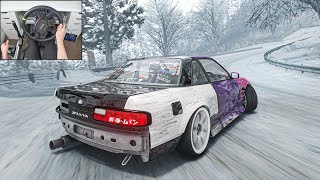 NISSAN S13 BEATER SNOW DRIFTING  Assetto Corsa Steering Wheel  Shifter Gameplay [upl. by Virginie]