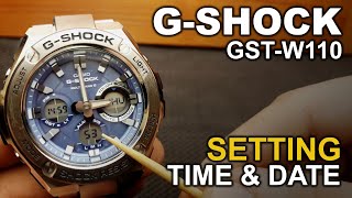 GShock GSTW110  Setting Time and Date Tutorial [upl. by Ernaldus309]