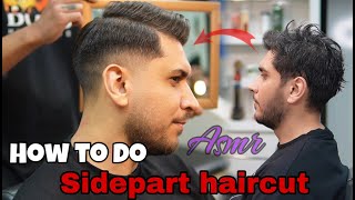 HAIRCUT  How to do side part haircut [upl. by Alaj]