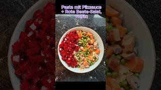 Pasta mit Pilzsauce und Rote BeeteSalat vegan veganrecipes food tofu pasta schnellesrezept [upl. by Novehc]