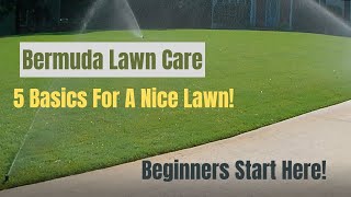 Bermuda Lawn Care  5 Basics  For A Nice Green Lawn  Beginners Start Here [upl. by Brittain]