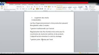 La gestion budgétaire des approvisionnements  La gestion des stocks Généralités [upl. by Laira986]