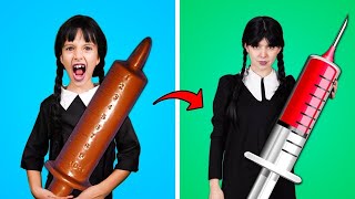 Wednesday Addams Surviving Every Job  Crazy Challenge and Funny Moments [upl. by Adias]