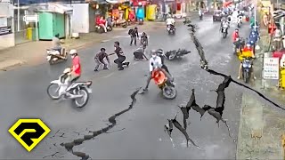 JALANAN TERBELAH Ini DetikDetik GEMPA TERBESAR Yang Terekam Kamera [upl. by Renzo]