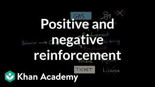 Operant conditioning Positiveandnegative reinforcement and punishment  MCAT  Khan Academy [upl. by Darleen]