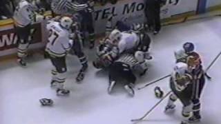 Kelly Buchberger vs Gino Odjick Nov 21 1992 [upl. by Cinelli]