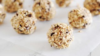 NoBake Oatmeal Oatmeal Balls  Healthy Energy Snack Bites [upl. by Atirehgram]