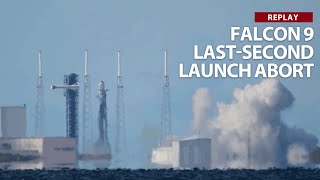 Replay Last second abort for SpaceX Falcon 9 rocket on Starlink 102 mission [upl. by Bak]