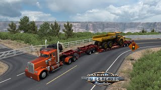 American Truck Simulator  KW W900 Day cab  Double Lowboy Trailer [upl. by Sydalg610]