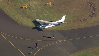 Plane makes emergency crash landing in southwest Sydney [upl. by Suter741]