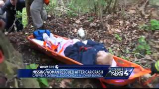 90yearold woman rescued after driving into ravine [upl. by Fira]