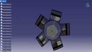 MOTORE RADIALE SIMULAZIONE AL CATIA V5 R18 [upl. by Etnoval284]