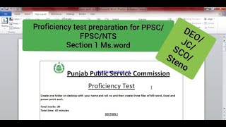 Proficiency test preperation MSWord [upl. by Yankee]