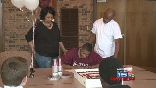 Marq Rogers of Concordia high school signs with Montana Grizzlies football from 6 pm news [upl. by Abagail]