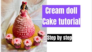 Amazing pink doll cake tutorial  beautiful doll cake  pink doll for girl [upl. by Grubb742]