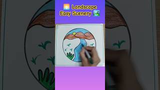 🔥Circle Scenery Easy Drawing scenery trendingshorts viralshort shortsfeedsakshiart happydiwali [upl. by Odlaniger572]