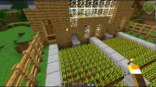 Minecraft Tutorial  Automatic Wheat Farm Flooding HD [upl. by Anelac]