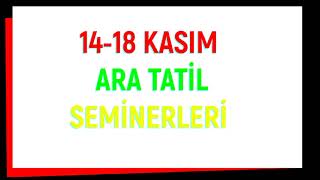 14 18 KASIM ARA TATİLİNDE MESLEKİ ÇALIŞMA PROGRAMI NEREDEN İZLENİR [upl. by Ahsoek]