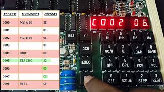 Getting to know 8085 MP Kit and 8 bit addition program [upl. by Nyltyak]