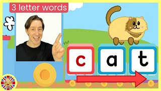 3 letter words phonics soundLearn to readat word familyfirst wordCVCletterskidslearningkids [upl. by Bomke939]