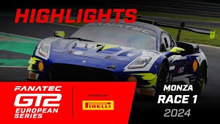 HIGHLIGHTS  Race 1  Monza  2024 Fanatec GT2 Europe [upl. by Nybor462]