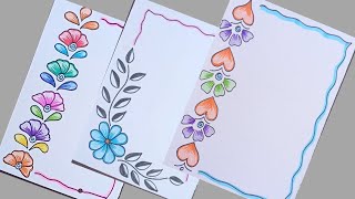 How to draw Flower designBorder design Project work designFront page designAssignment design [upl. by Obaza]