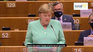 Inizio semestre europeo tedesco Angela Merkel al Parlamento Europeo [upl. by Platas]