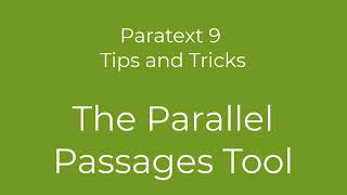 Parallel Passages Tool [upl. by Mayer]