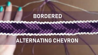 BORDERED Alternating Chevron Friendship Bracelet Tutorial CC [upl. by Hunfredo]