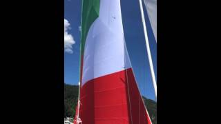 Custom flying headsail in action Pt 2 [upl. by Anirehc138]