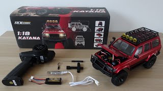 ROC Hobby Katana 118 Scale RTR RC Mini Crawler Toyota Land Cruiser 80 Series Hard Body  Unboxing [upl. by Lletniuq49]