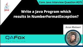 Write a Java program which results in NumberFormatException Core Java Interview Question 371 [upl. by Lukey256]