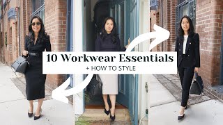 10 WORKWEAR ESSENTIALS  HOW TO STYLE  Corporate Wardrobe Style Basics [upl. by Turrell]