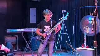 Over the Mountain cover Ozzy Osbourne 12 yo on lead guitar [upl. by Bogoch]